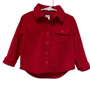 Old Navy Red Collared Snap Up Fleece Jacket Size 2T